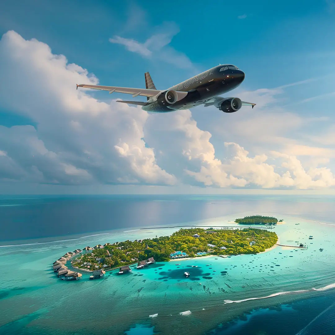 Tropical coastline and clear water